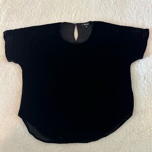 Women's Madewell black velvet shirt size xs